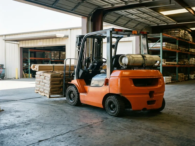 Empilhadeira a gás GLP de 2,5 toneladas em doca de carga