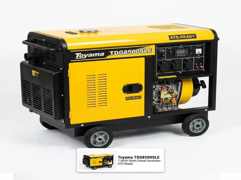 Gerador cabinado diesel Toyama TDG8500SLE 7,5kVA silenciado carenado ATS-ready